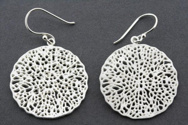 lace circle disc earring - sterling silver - Makers & Providers