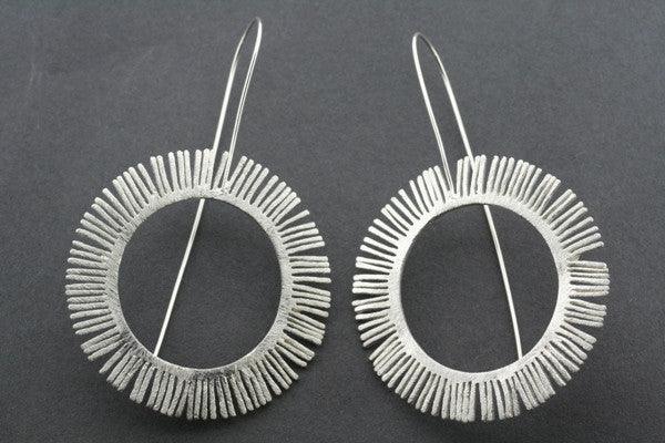 feathered circle earring