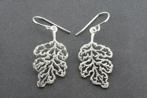 lace maple leaft earring - sterling silver - Makers & Providers