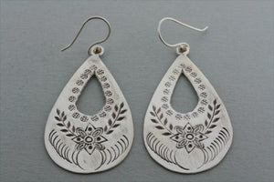 etched floral teardrop earring - Makers & Providers