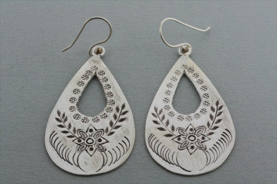 etched floral teardrop earring - Makers & Providers