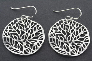 twisted disc leaf earring - sterling silver - Makers & Providers