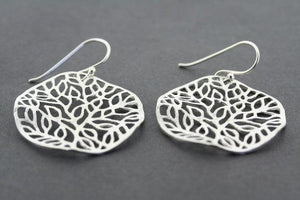 twisted disc leaf earring - sterling silver - Makers & Providers