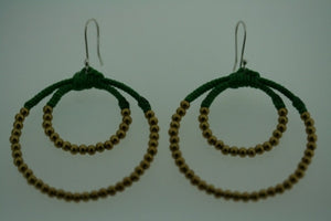 double brass beaded hoop - emerald - Makers & Providers