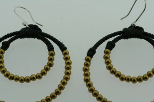 double brass beaded hoop - black - Makers & Providers