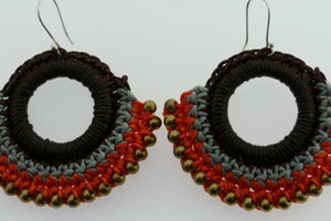 brass beaded hoop - orange - Makers & Providers