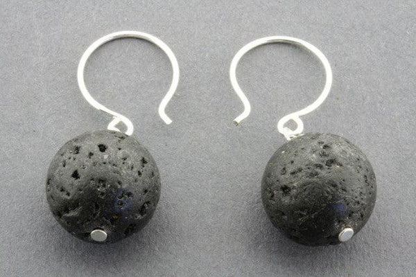 volcanic stone ball drop earring - Makers & Providers