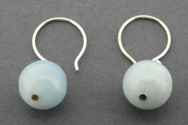 aquamarine ball drop earring - sterling silver - Makers & Providers