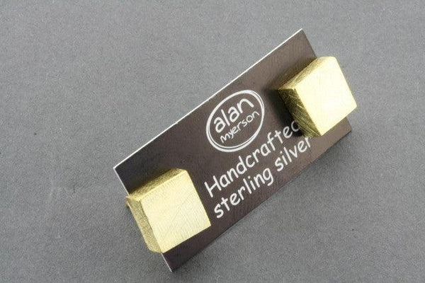 square stud - sterling silver & gold plated - Makers & Providers