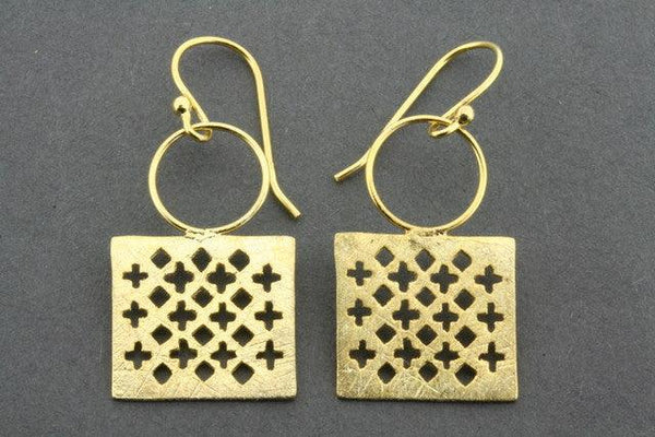 square cutout earring - gold plated
