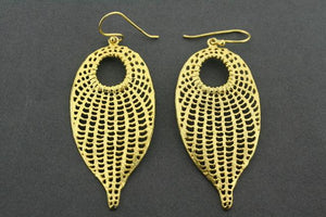 peacock feather earring - gold plated - Makers & Providers