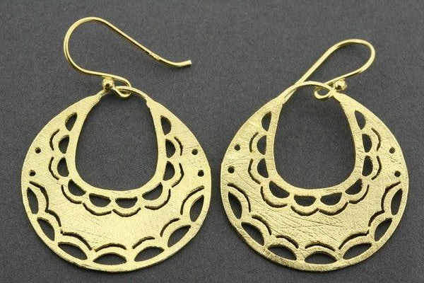 textured cutout hoop earring - gold plated - Makers & Providers