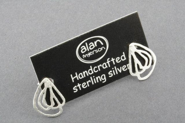 Textured lace stud - sterling silver