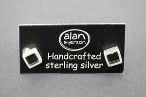 open cube stud - sterling silver - Makers & Providers