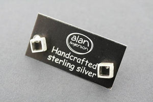 open cube stud - sterling silver - Makers & Providers