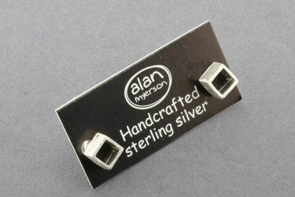open cube stud - sterling silver - Makers & Providers