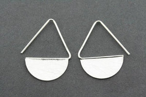 half moon disc drop earring - sterling silver - Makers & Providers
