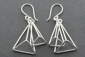 double pyramid earring - sterling silver - Makers & Providers