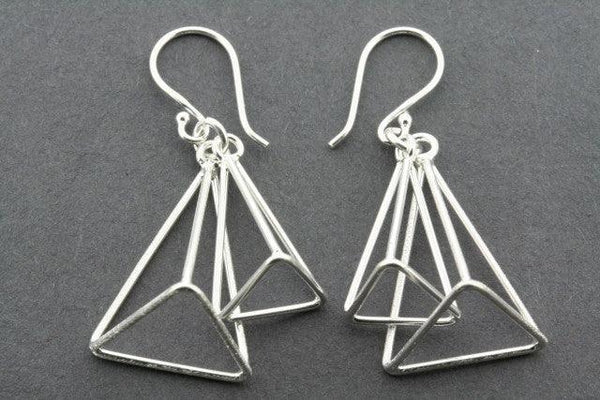 double pyramid earring - sterling silver - Makers & Providers