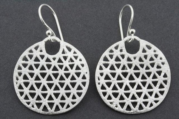 patterned cutout circle disc earring