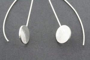 long drop scratched disc earring - Makers & Providers