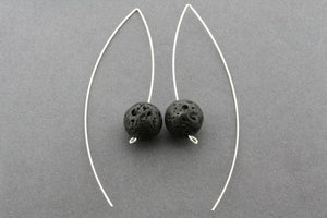 volcanic stone ball long drop earring - Makers & Providers