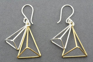 double pyramid earring - gold plated - Makers & Providers