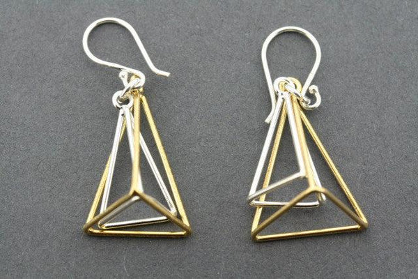 double pyramid earring - gold plated - Makers & Providers