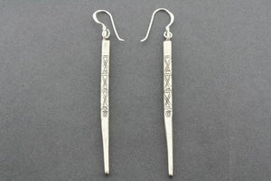 long tribal spear earring - pure silver - Makers & Providers