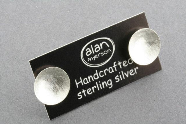 Brushed cup stud - sterling silver - Makers & Providers