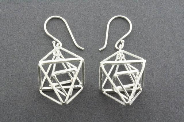 2 x double pyramid earring