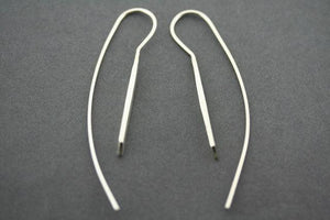 flattened curve earring - sterling silver - Makers & Providers