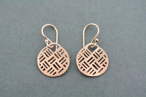 textured circle disc earring - rose gold plated - Makers & Providers