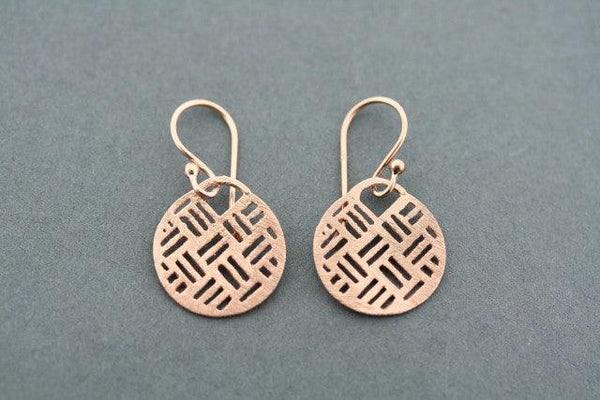 textured circle disc earring - rose gold plated - Makers & Providers