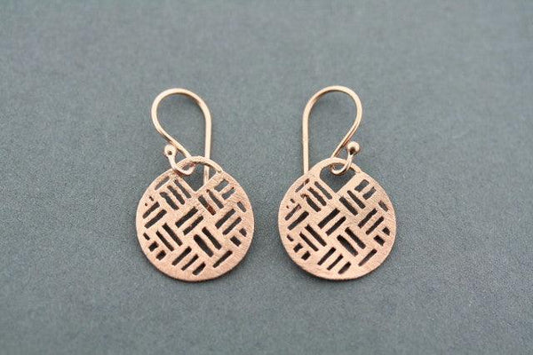 textured circle disc earring - rose gold plated - Makers & Providers