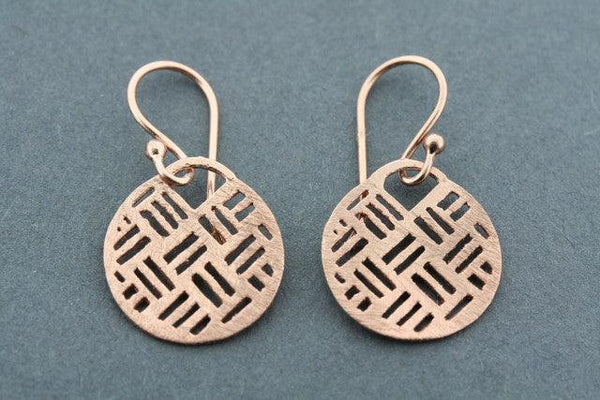 textured circle disc earring - rose gold plated - Makers & Providers