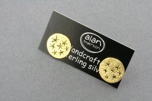 Starry night stud - sterling silver & gold plated - Makers & Providers