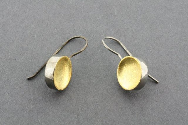 oxidized & gold plated cup earring - Makers & Providers