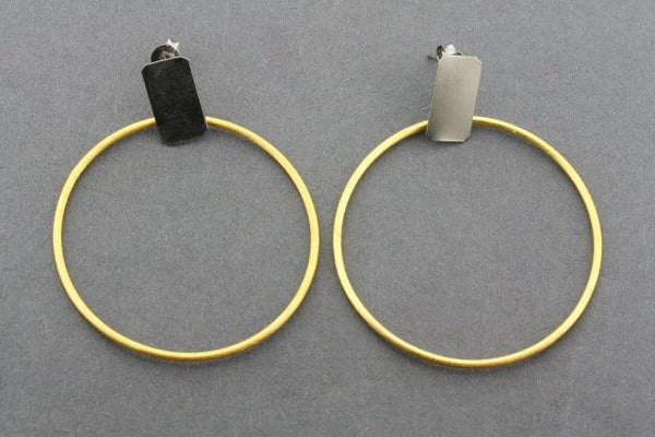 Sue hoop - oxidized and gold plated - Makers & Providers