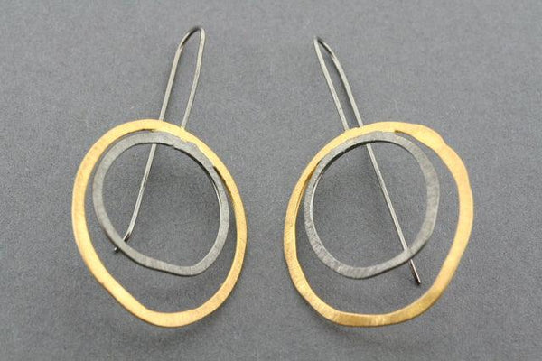 double organic circle earring ox & gold plated - Makers & Providers