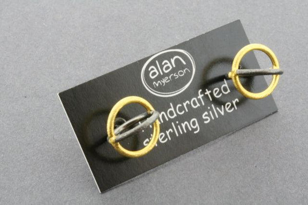 oxidized & gold plated global stud - Makers & Providers