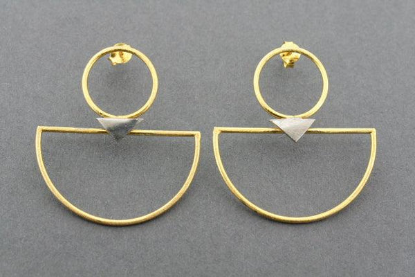 gold plated & oxidized deco hoop - Makers & Providers