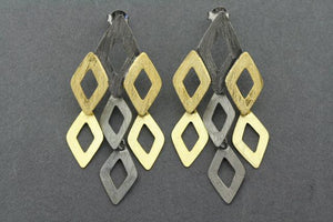 summer rain stud - gold plated & oxidized - Makers & Providers