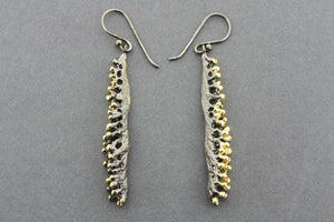 coco pod earring - gold plated & oxidized - Makers & Providers