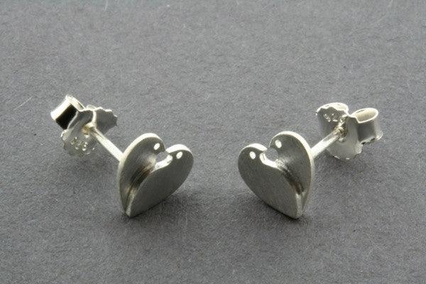 2 Birds 1 Heart Sterling Silver Stud Earrings - Makers & Providers