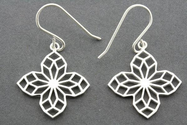 4 petal mandala earring - sterling silver - Makers & Providers