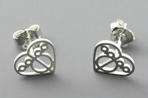 double owl heart stud - Makers & Providers