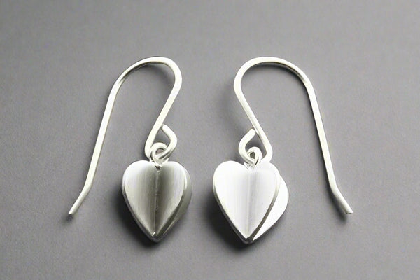 3d heart earring - sterling silver - Makers & Providers