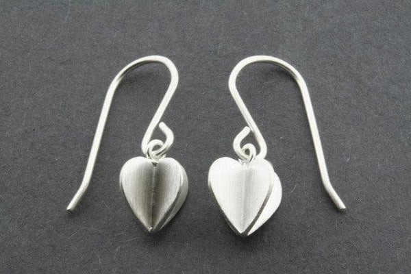 3d heart earring - sterling silver - Makers & Providers
