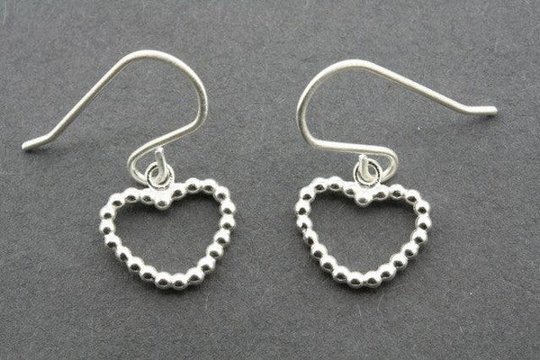 beaded cutout heart earring - sterling silver - Makers & Providers